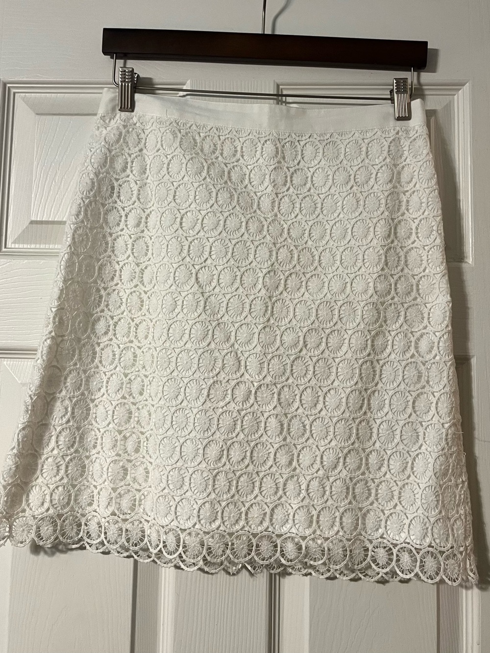 LOFT White Lace A-Line Skirt